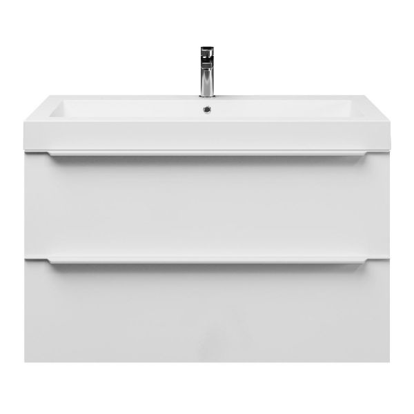 Breskens badmeubel 100 cm hoogglans wit met polystone Cadzand wastafel wit glans, 1 kraangat