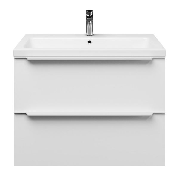 Breskens badmeubel 80 cm mat wit met keramische Dishoek wastafel wit glans, 1 kraangat
