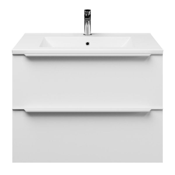 Breskens badmeubel 80 cm mat wit met keramische Huisduinen wastafel wit glans