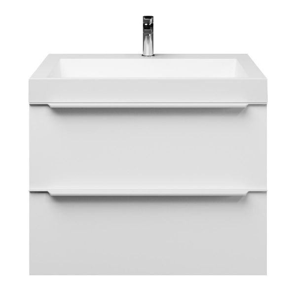 Breskens badmeubel 80 cm mat wit met polystone Haamstede wastafel wit mat, 1 kraangat