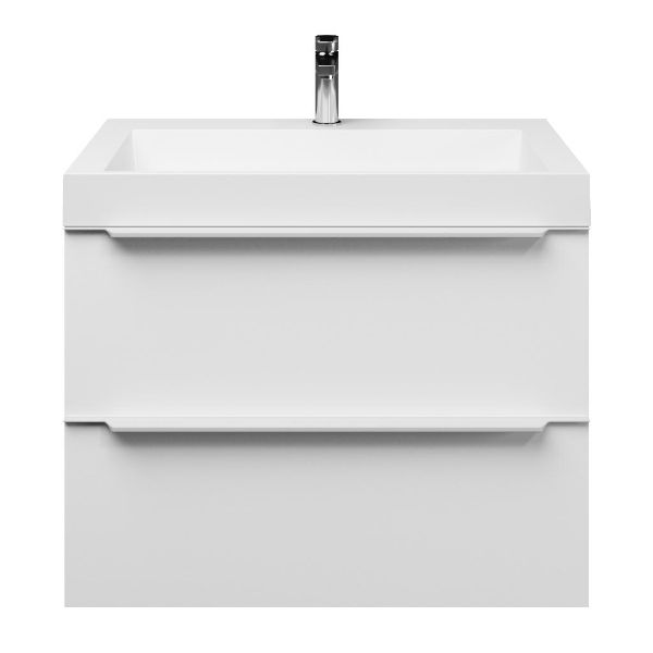 Breskens badmeubel 80 cm mat wit met polystone Haamstede wastafel wit glans, 1 kraangat