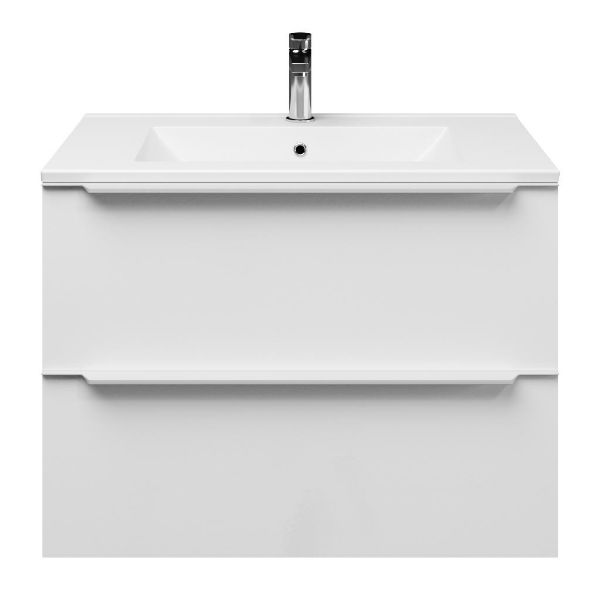 Breskens badmeubel 80 cm wit hoogglans met keramische Huisduinen wastafel wit glans