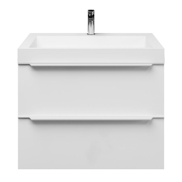 Breskens badmeubel 80 cm wit hoogglans met polystone Haamstede wastafel wit glans, 1 kraangat