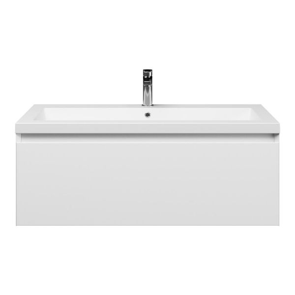 Domburg badmeubel 100 cm wit mat met Cadzand wastafel wit mat