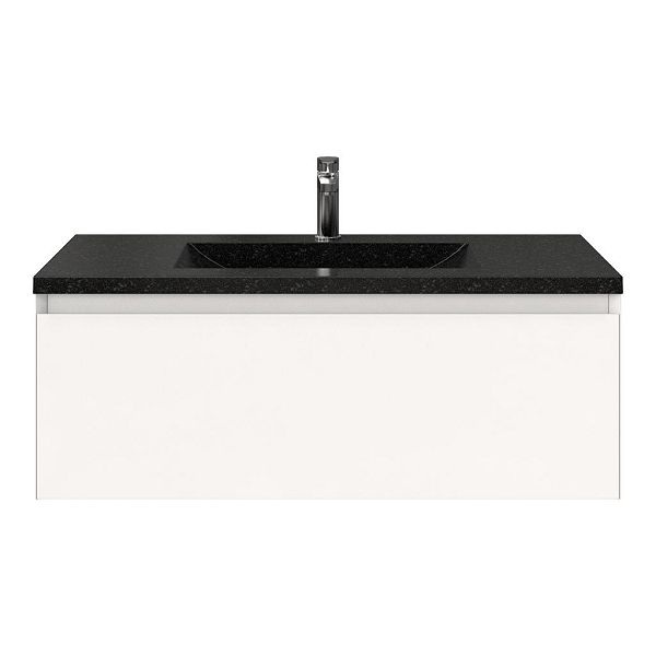 Domburg badmeubel 100 cm wit mat met natuurstenen Huisduinen Stone wastafel blue stone