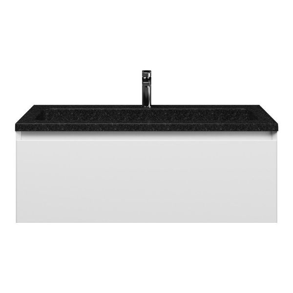 Domburg badmeubel 100 cm wit mat met natuurstenen Square wastafel shanxi black