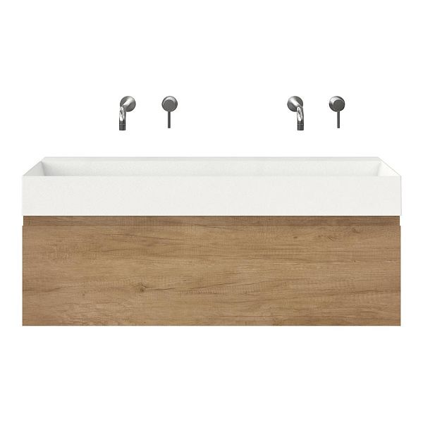 Domburg badmeubel 120 cm olm met keramische Marken wastafel wit mat