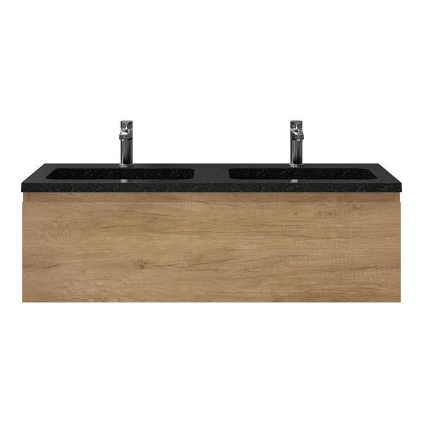 Domburg badmeubel 120 cm olm met natuurstenen Square wastafel shanxi black