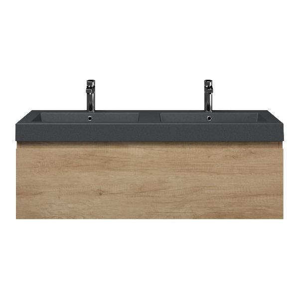 Domburg badmeubel 120 cm olm met quartz Cadzand wastafel grijs mat