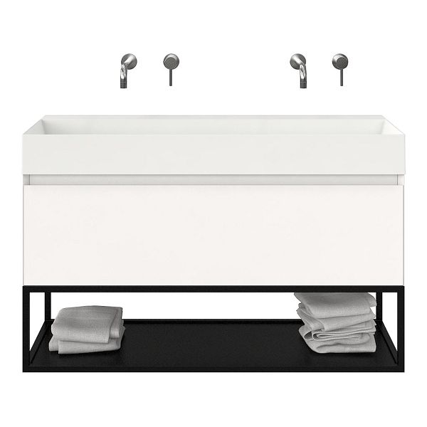 Domburg badmeubel 120 cm wit mat met keramische Marken wastafel wit glans