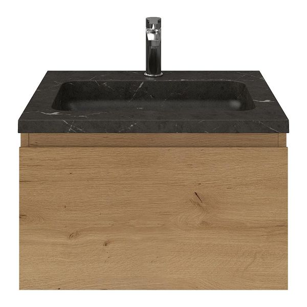 Domburg badmeubel 60 cm eiken natuur met natuurstenen Square wastafel blue stone