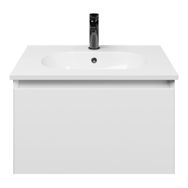 Domburg badmeubel 60 cm wit mat met keramische Ellemeet wastafel wit glans