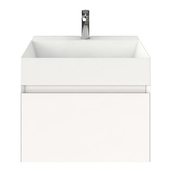 Domburg badmeubel 60 cm wit mat met keramische Marken wastafel wit mat, 1 kraangat