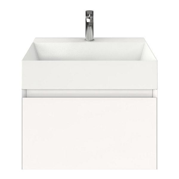 Domburg badmeubel 60 cm wit mat met keramische Marken wastafel wit glans, 1 kraangat