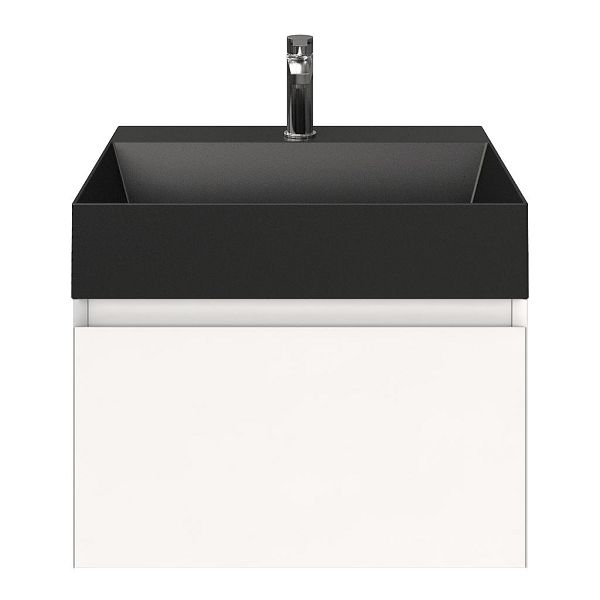 Domburg badmeubel 60 cm wit mat met keramische Marken wastafel zwart mat