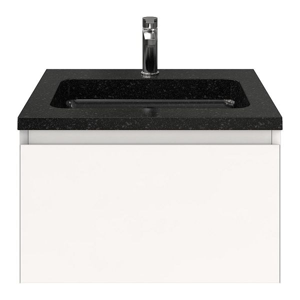 Domburg badmeubel 60 cm wit mat met natuurstenen Square wastafel shanxi black