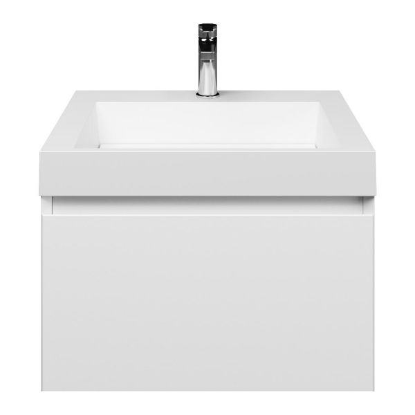 Domburg badmeubel 60 cm wit mat met quartz Haamstede-q wastafel wit mat, 1 kraangat