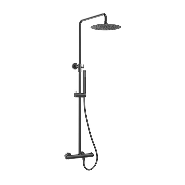 Grijpskerke regendoucheset gunmetal licht grijs