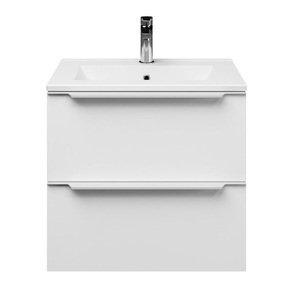 Kijkduin badmeubel 60 cm mat wit met keramische Huisduinen wastafel wit glans