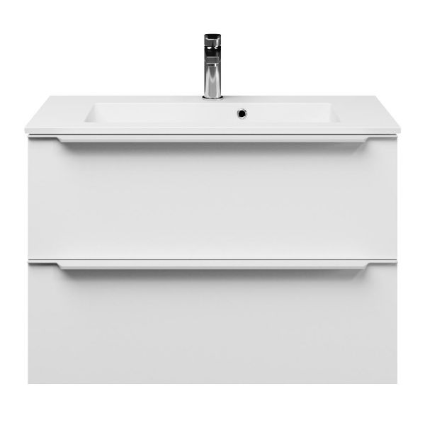 Kijkduin badmeubel 80 cm mat wit met keramische Compact wastafel wit glans
