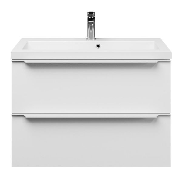 Kijkduin badmeubel 80 cm mat wit met polystone Cadzand wastafel wit glans, 1 kraangat