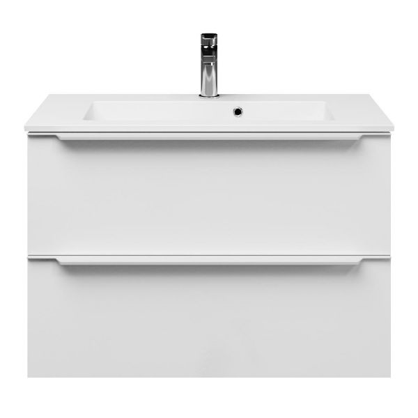 Kijkduin badmeubel 80 cm wit hoogglans met keramische Compact wastafel wit glans
