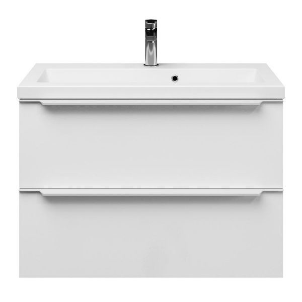 Kijkduin badmeubel 80 cm wit hoogglans met keramische Dishoek wastafel wit glans, 1 kraangat