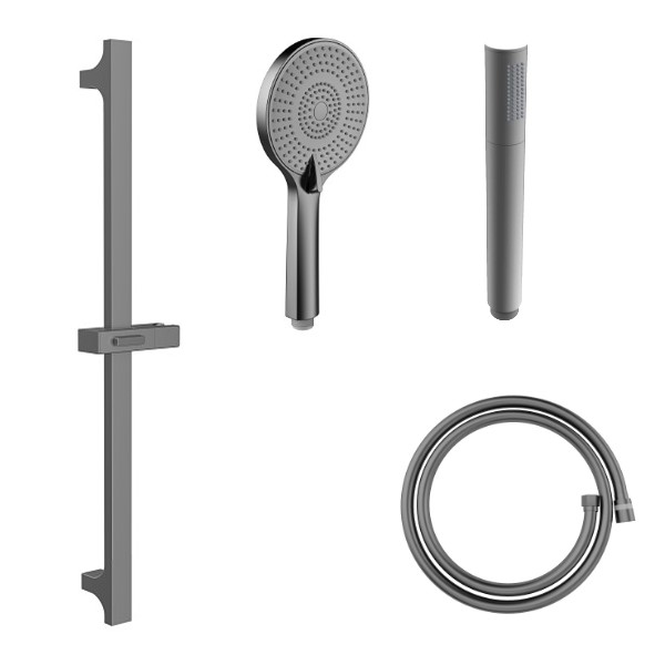 Koudekerke glijstangset 70 cm gunmetal licht grijs