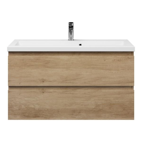 Renesse badmeubel 100 cm olm met keramische Dishoek wastafel wit glans