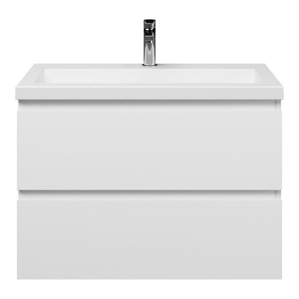 Renesse badmeubel 80 cm wit mat met quartz Cadzand wastafel wit mat