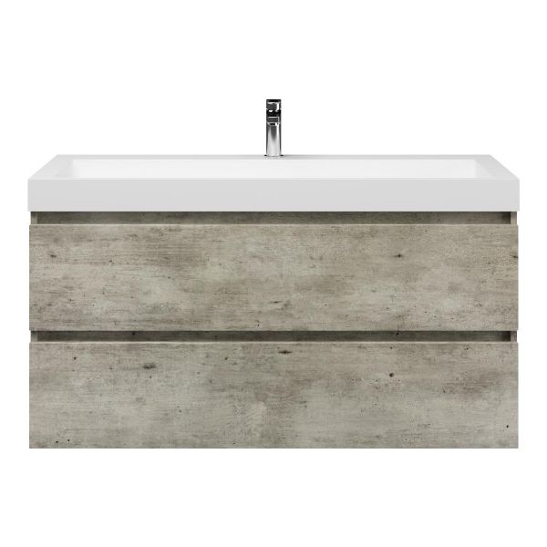 Schoorl badmeubel 120 cm steigerhout licht grijs met solid surface Solid wastafel wit mat