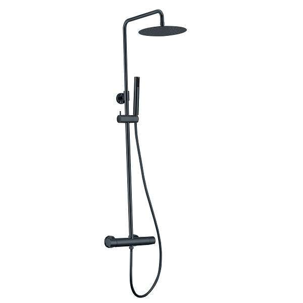 Serooskerke regendoucheset gunmetal donker grijs
