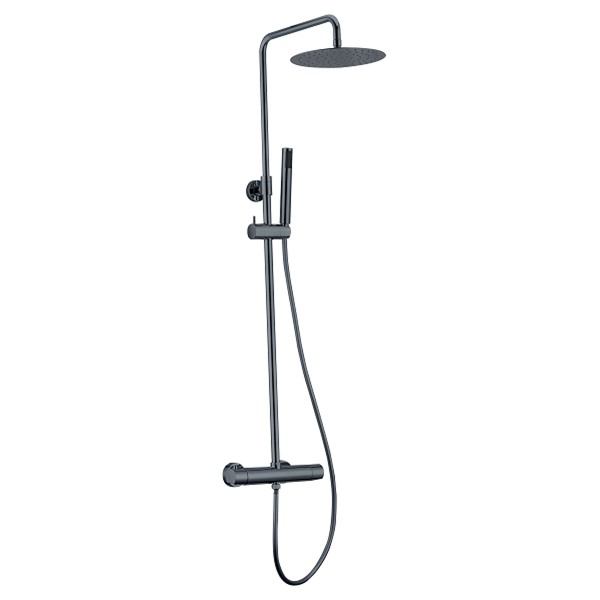 Serooskerke regendoucheset gunmetal licht grijs