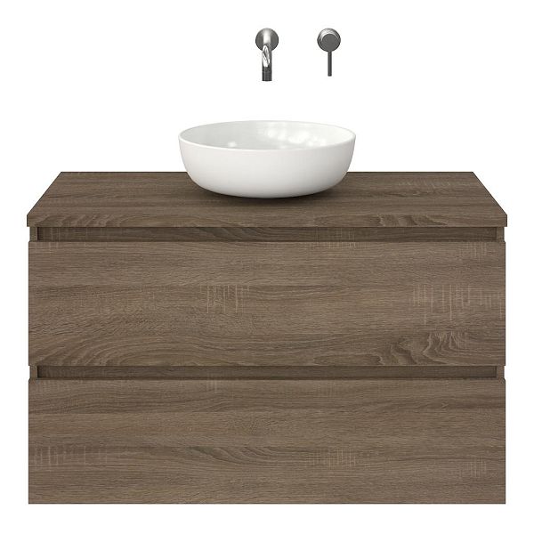 Westkapelle badmeubel 100 cm eiken donker met afdekblad 2,5 cm eiken donker