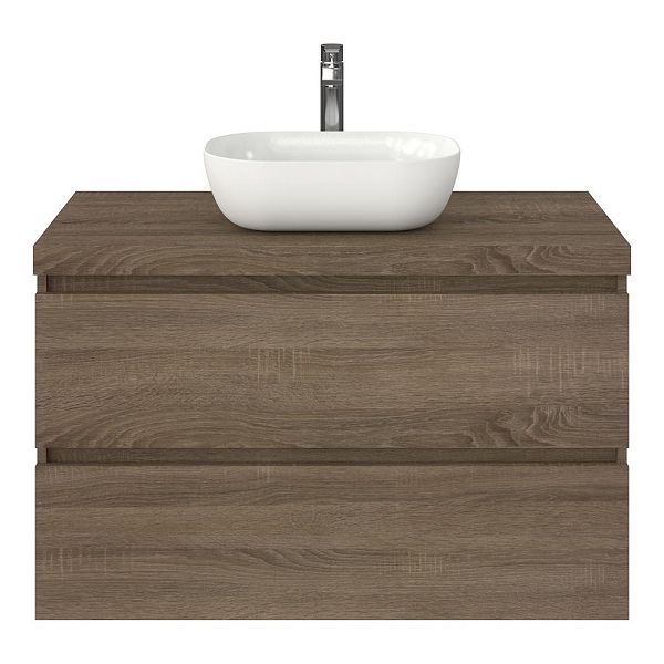 Westkapelle badmeubel 100 cm eiken donker met afdekblad 5 cm eiken donker