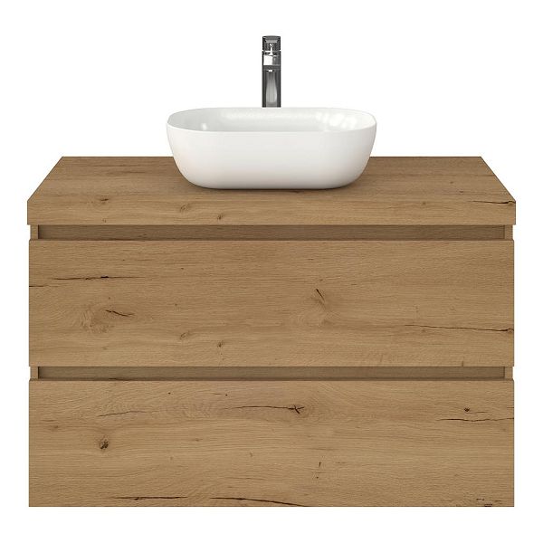Westkapelle badmeubel 100 cm eiken natuur met afdekblad 5 cm eiken natuur