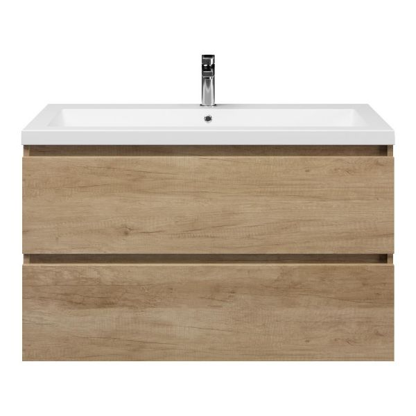 Westkapelle badmeubel 100 cm olm met Cadzand wastafel wit mat