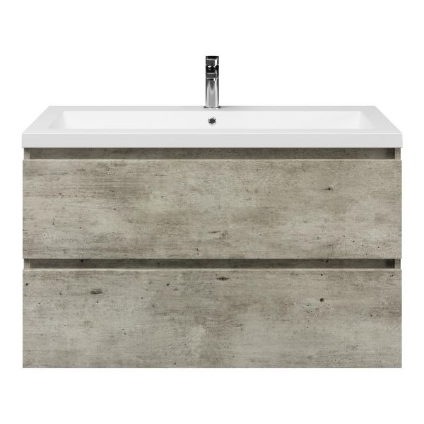 Westkapelle badmeubel 100 cm steigerhout licht grijs met Cadzand wastafel wit mat