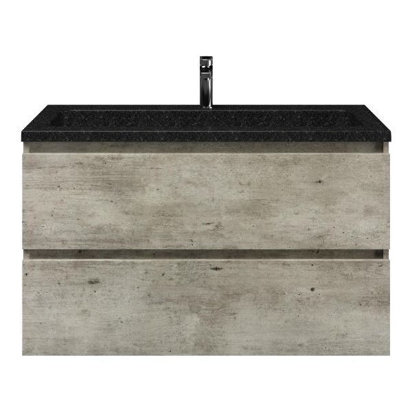 Westkapelle badmeubel 100 cm steigerhout licht grijs met natuurstenen Square wastafel shanxi black
