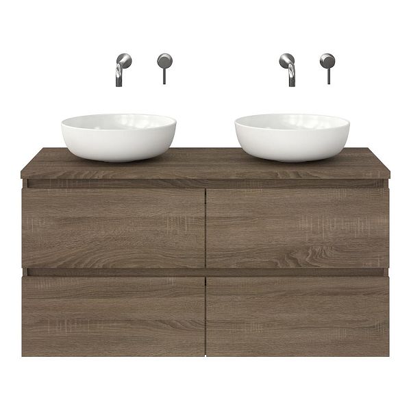 Westkapelle badmeubel 120 cm eiken donker met afdekblad 2,5 cm eiken donker