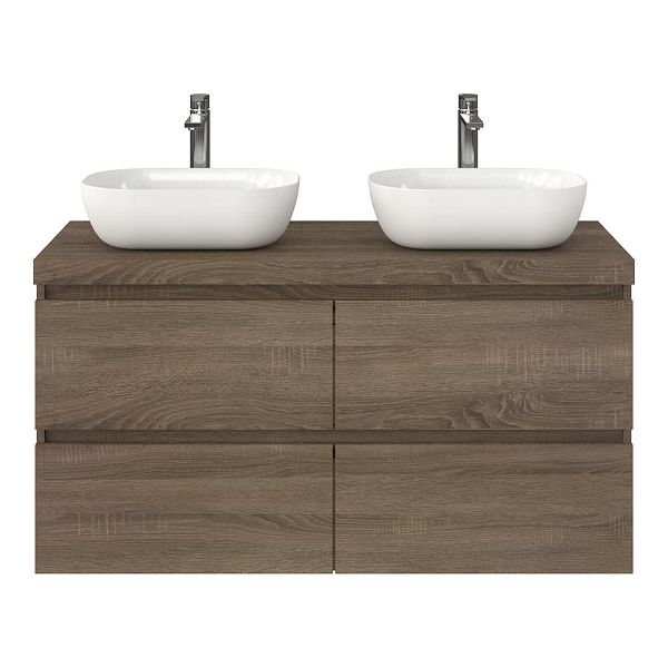 Westkapelle badmeubel 120 cm eiken donker met afdekblad 5 cm eiken donker