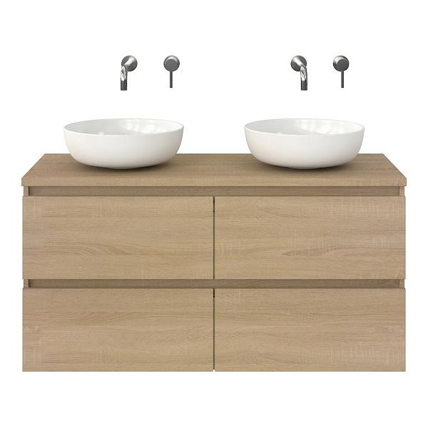 Westkapelle badmeubel 120 cm eiken licht met afdekblad 2,5 cm eiken licht