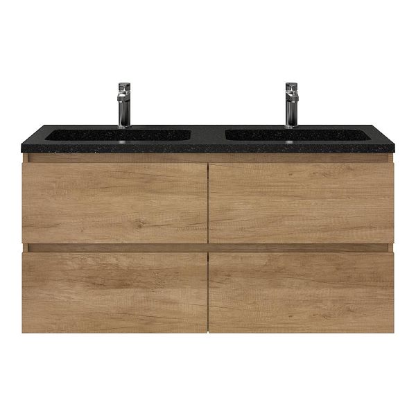 Westkapelle badmeubel 120 cm olm met natuurstenen Square wastafel shanxi black