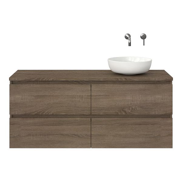 Westkapelle badmeubel 140 cm eiken donker met afdekblad 2,5 cm eiken donker