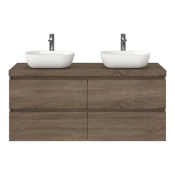 Westkapelle badmeubel 140 cm eiken donker met afdekblad 5 cm eiken donker