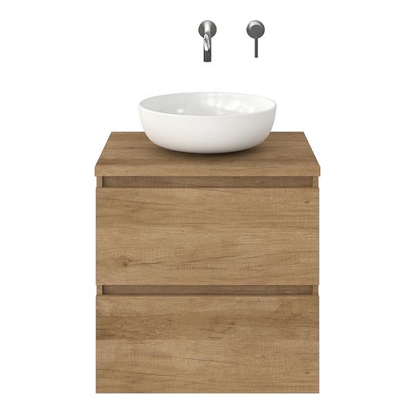 Westkapelle badmeubel 60 cm olm met afdekblad 2,5 cm olm