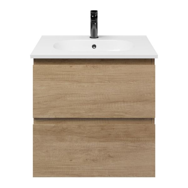 Westkapelle badmeubel 60 cm olm met keramische Ellemeet wastafel wit glans