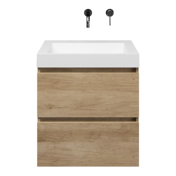 Westkapelle badmeubel 60 cm olm met quartz Haamstede-q wastafel wit mat
