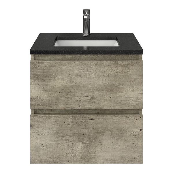 Westkapelle badmeubel 60 cm steigerhout licht grijs met keramische Castricum wastafel wit glans