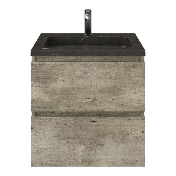 Westkapelle badmeubel 60 cm steigerhout licht grijs met natuurstenen Square wastafel blue stone